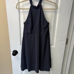 Blue halter mini dress